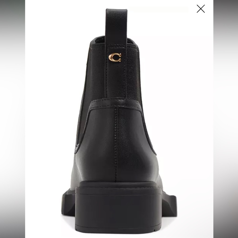 New Coach Women's Lenora Pull On Lug Sole Chelsea Booties 6.5
